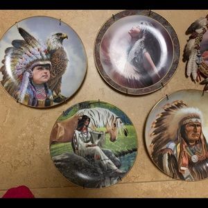 5 pc set of Collectible American Indian plates